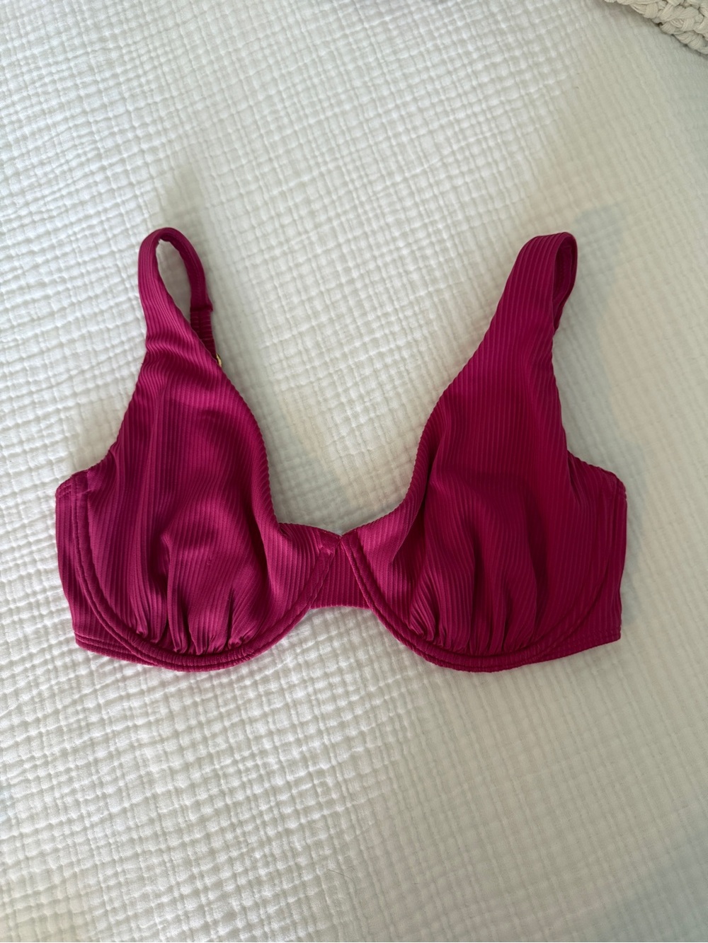 Hollister Ribbed Underwire Bikini Top - Deep Pink